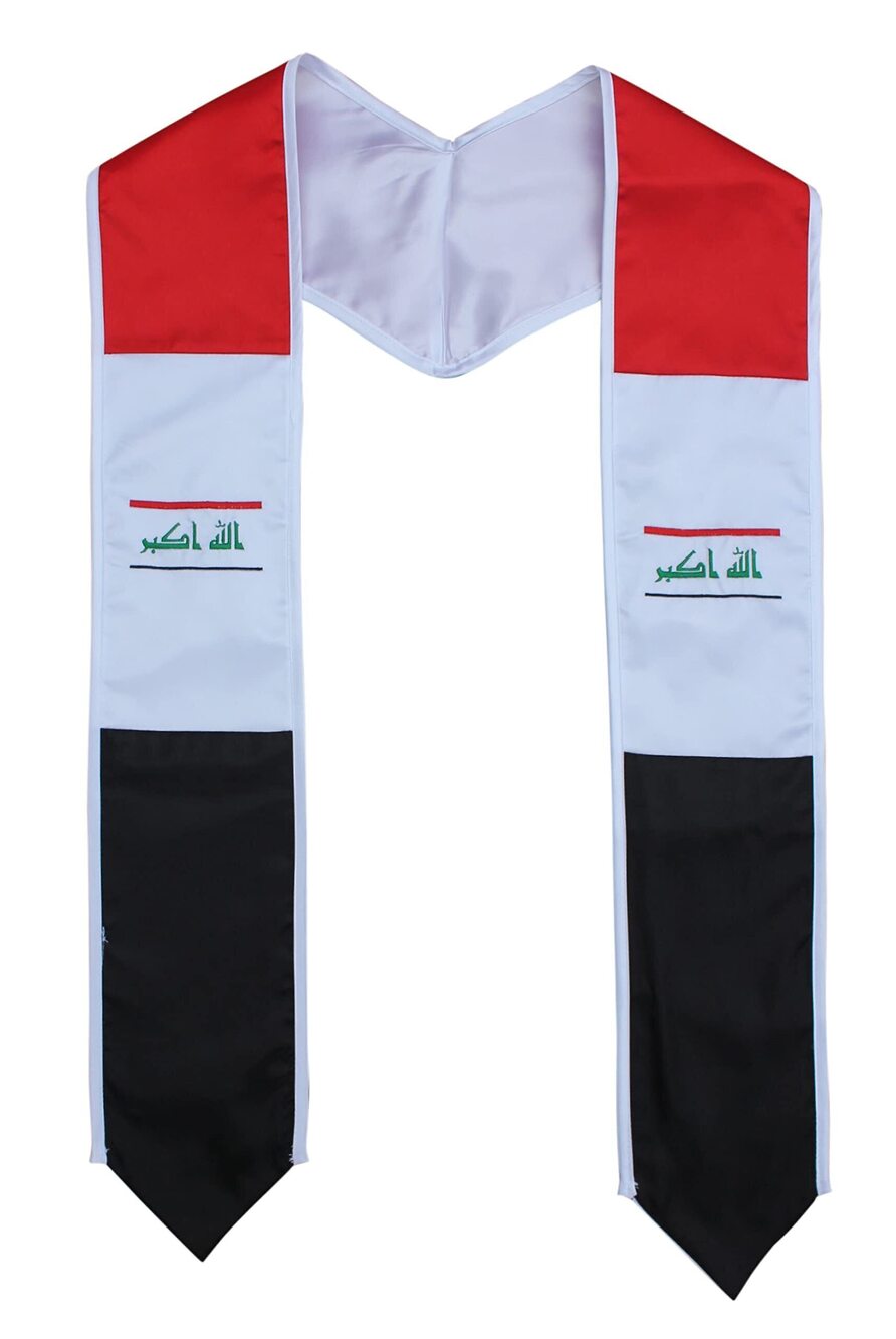 7141 Graduation Country Flag Stole Embroidered Sash Scarf Iraq